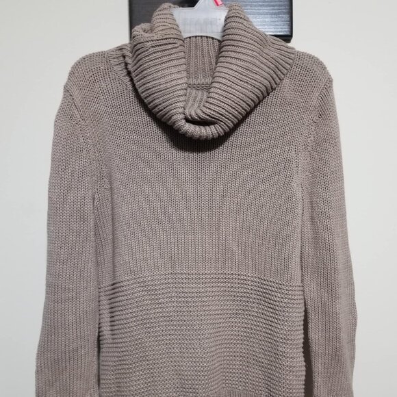 GAP Sweater Cotton Beige Size XS Casual Cowl Turtleneck Tunic Casual - Picture 1 of 4